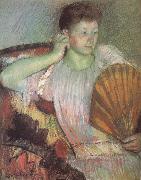 Mary Cassatt The woman taking the fan oil painting reproduction